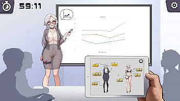 Silver haired gal manga porn using a massager in a public lecture fresh manga porn gameplay