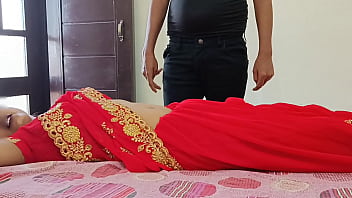 Freshly married scorching indian desi village aunty was pummeling rock hard with step-son on clear Hindi audio