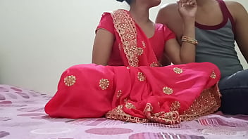 Indian Desi freshly married sizzling bhabhi was pounding on dogy fashion pose with devar in clear Hindi audio