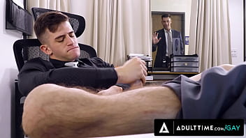 ADULT TIME - Trevor Brooks' Homosexual Chief Jordan Starr CAUGHT Him Wanking Off In The Office!