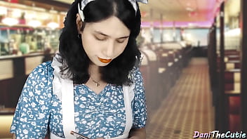 Pummeling the pretty waitress DaniTheCutie in the bizarre Chinese Diner perceives super-cute