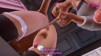 Three dimensional Transgender princess Dominatrix Cougar pummels Sissy Man - Cartoon Rectal Sex, Futa on Femboy