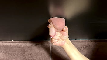 Demolished hand job on the masturbating table