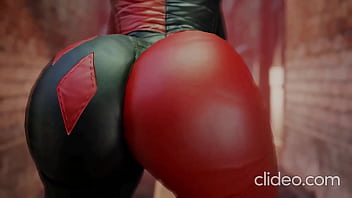 Harley Quinn wiggling her elastic bum