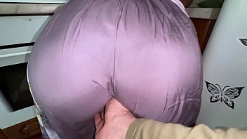 Stepson hoisted his step mother micro-skirt and eyed a huge backside for ass fucking romp