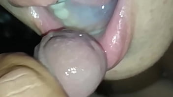 My wifey fellating my friend, blow-job and licking cum, my wife's hottest mate