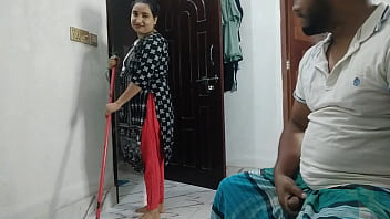 Displaying salami on real indian maid