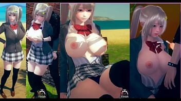 [Personality positive and bright] AI 〇 girl have fun softcore vid (blonde ample baps JK edition with etch) real 3DCG softcore game [hentai game]